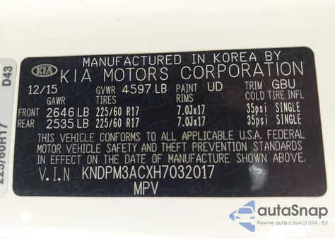 2017 Kia Sportage Lx from USA, damaged, VIN KNDPM3ACXH7032017